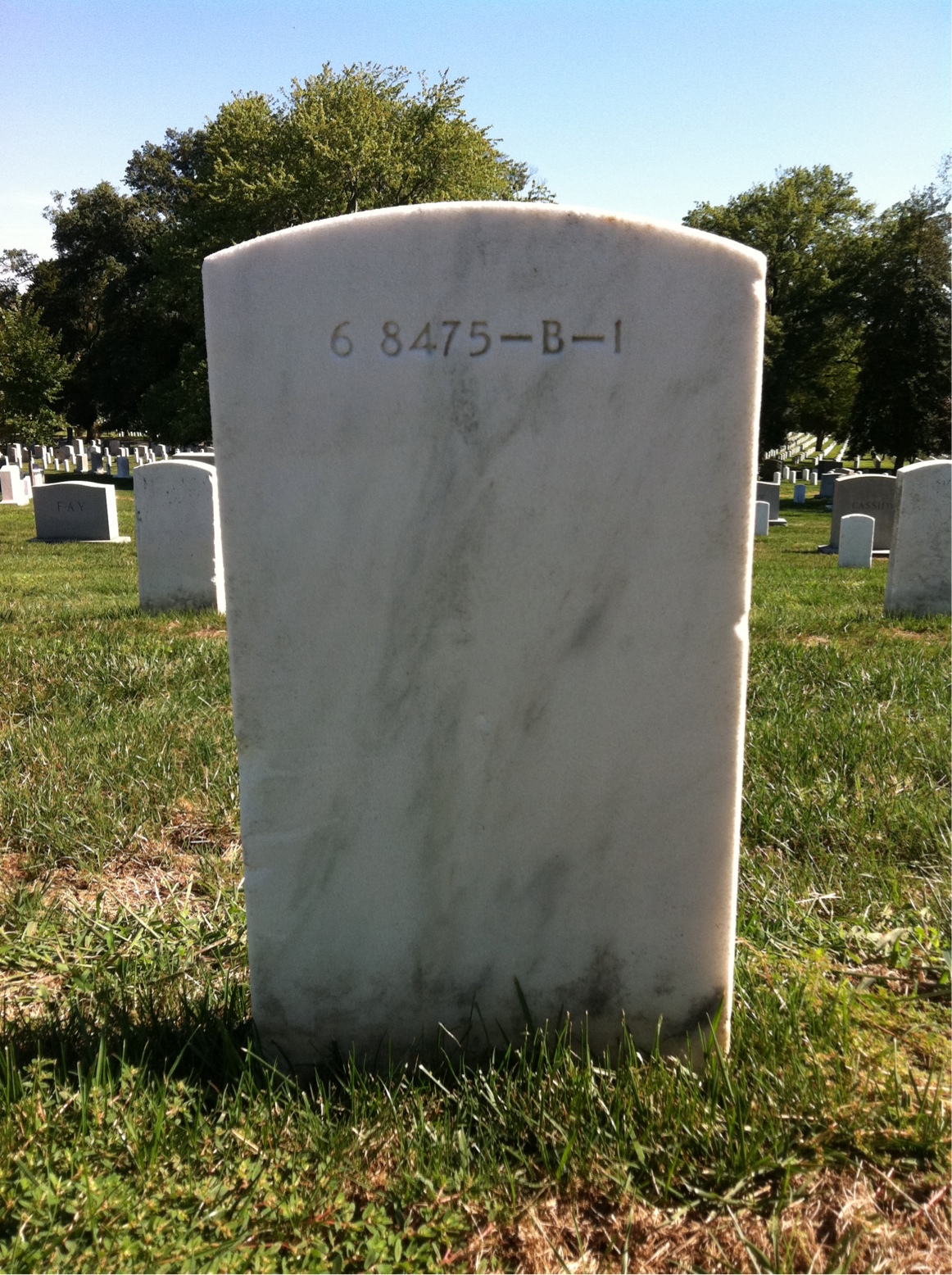 Back of headstone — Hattie Baumann