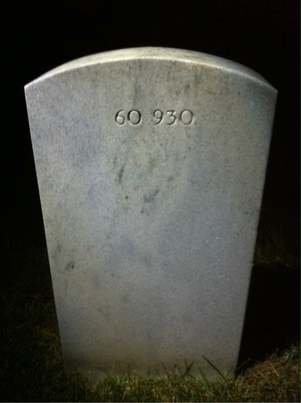 Back of headstone — William Mitchell