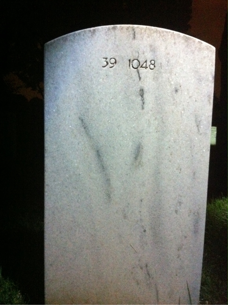 Back of headstone — Mary Atoria
