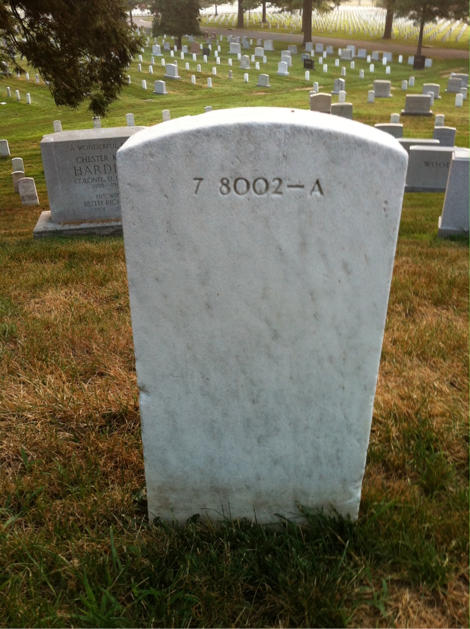 Back of headstone — John Bigelow