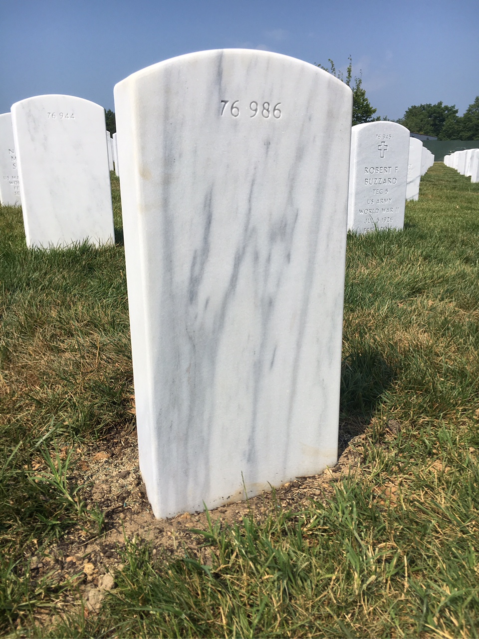 Back of headstone — Virginia Worden Roby