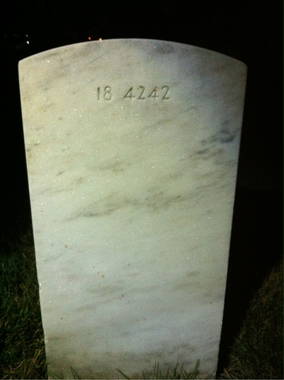 Back of headstone — Lon Adams