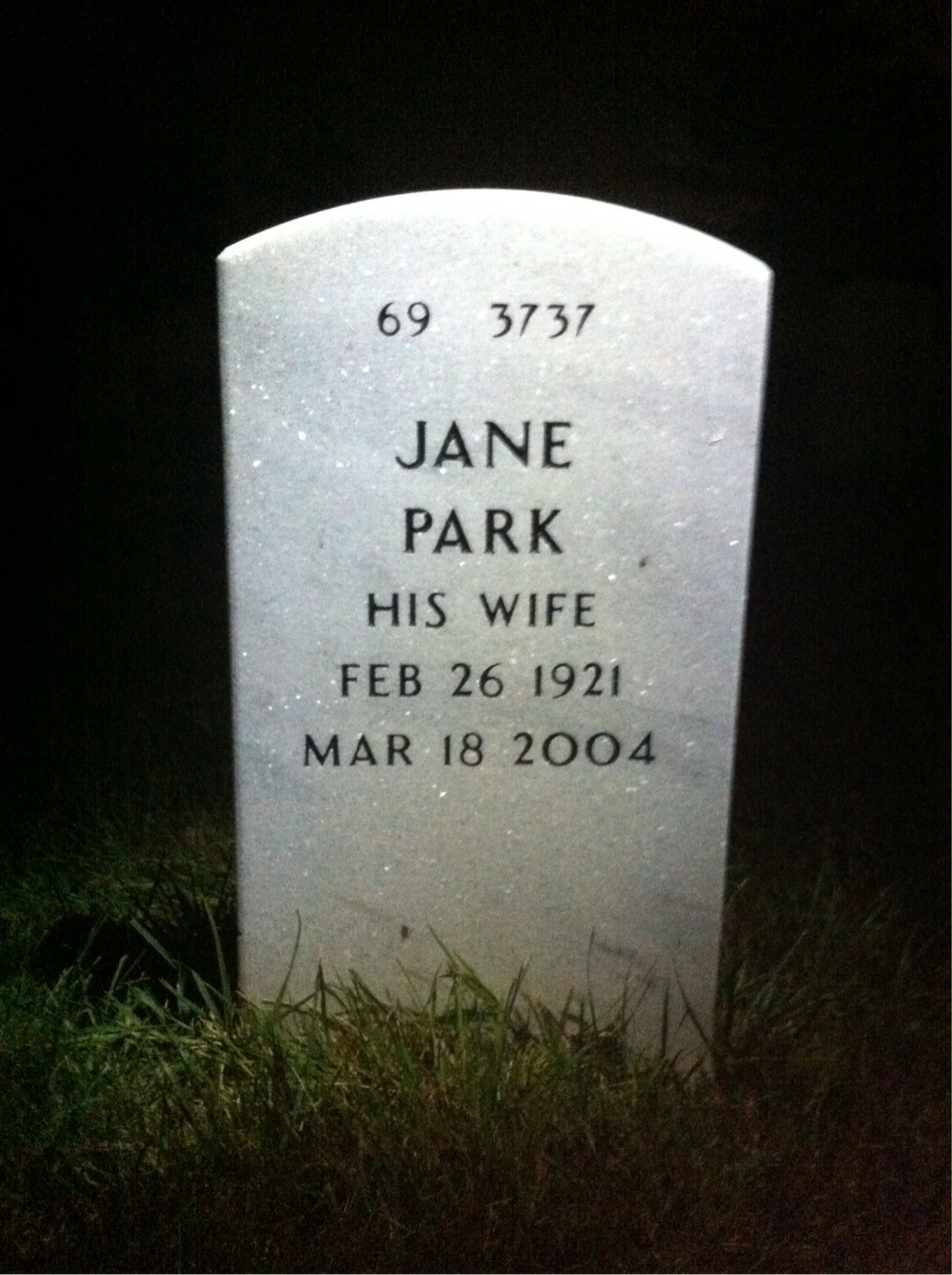 Back of headstone — William Bates