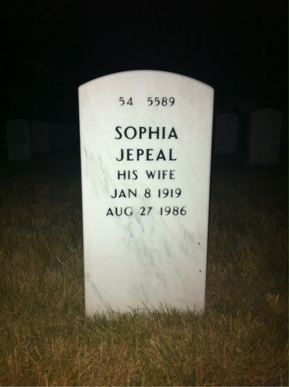 Back of headstone — Charles Hawkins