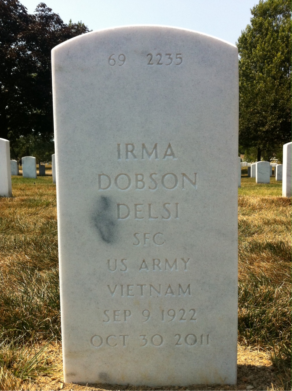 Back of headstone — Richard Delsi