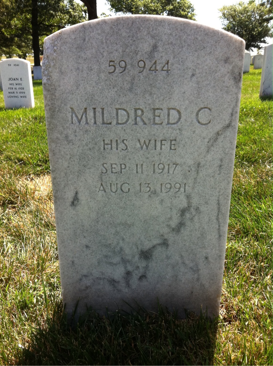 Back of headstone — Charles Alvord