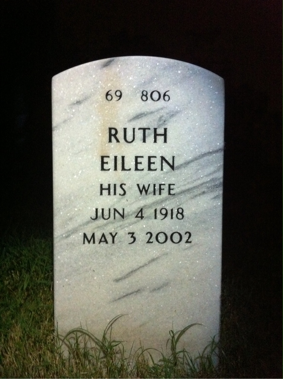 Back of headstone — Douglas Storm