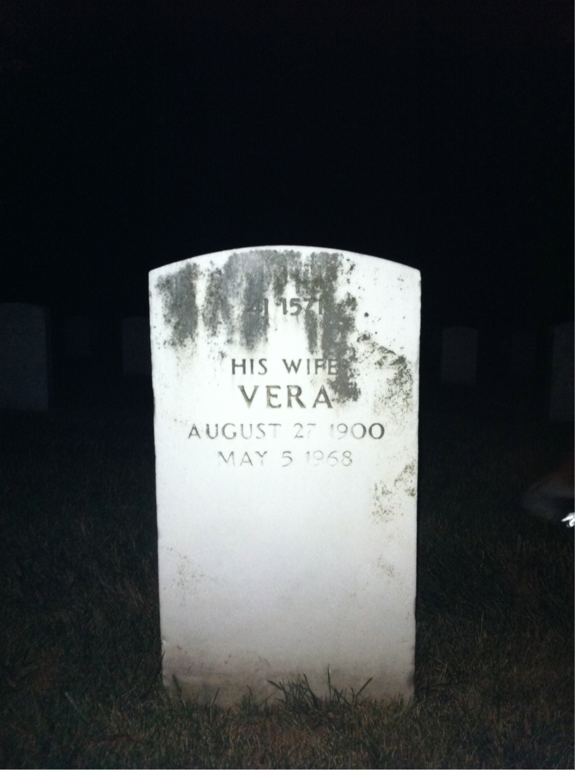 Back of headstone — Melzie Anderson