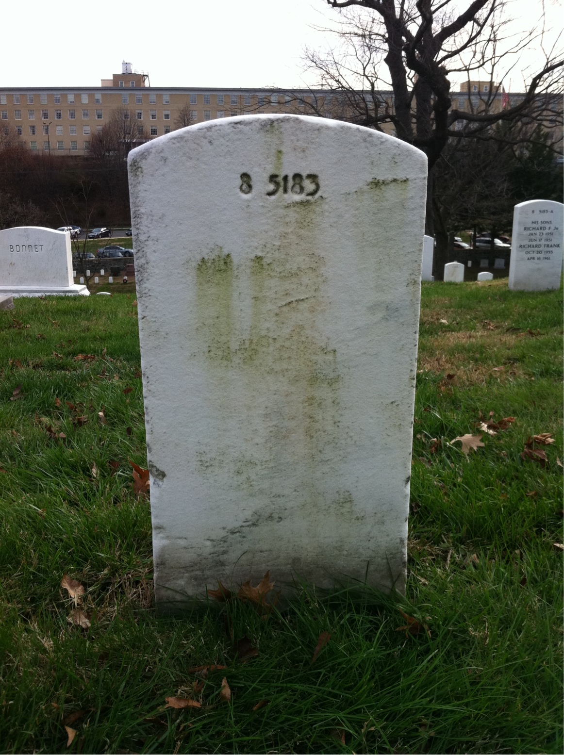 Back of headstone — Vernon Ashley