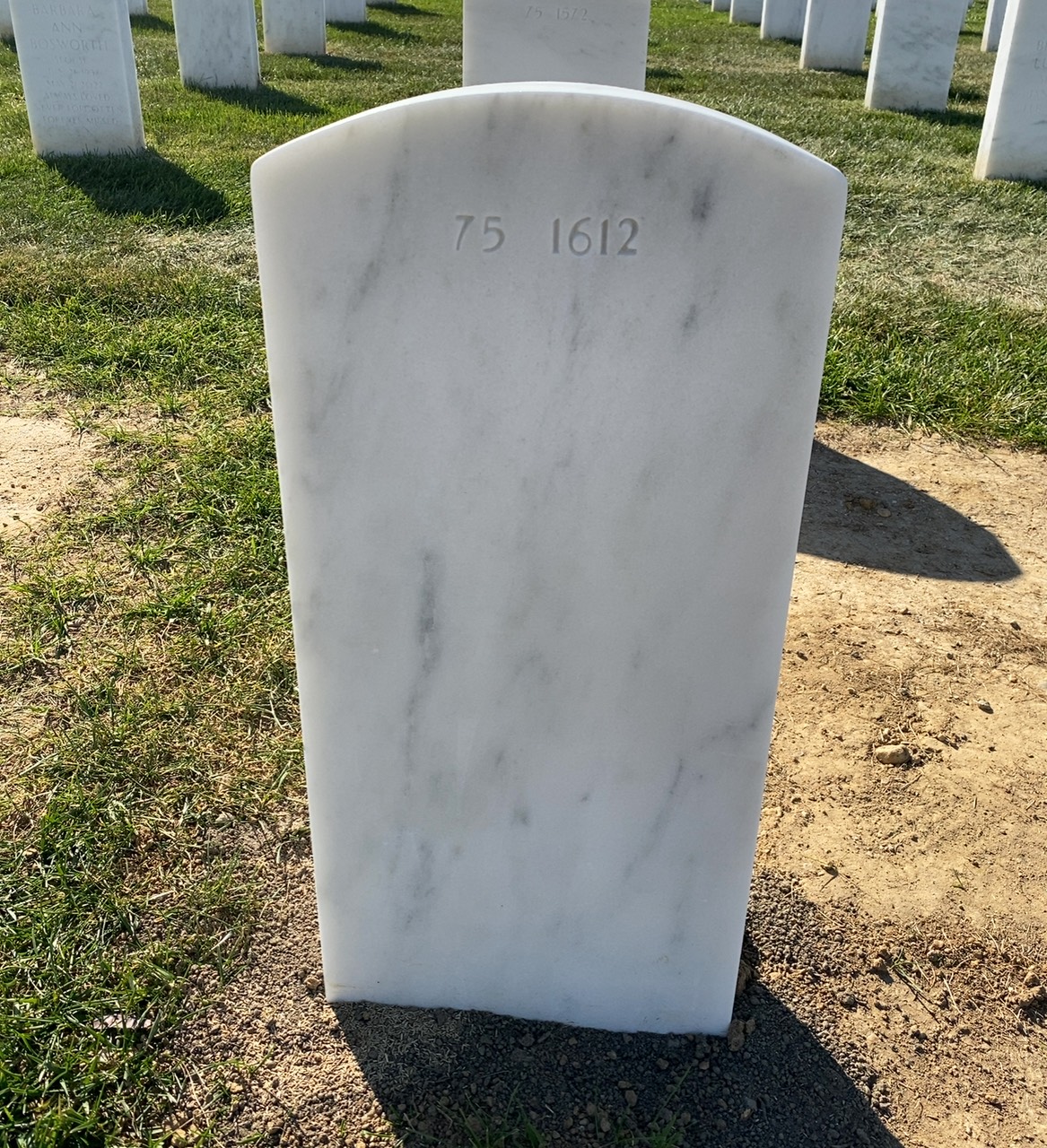 Back of headstone — Walter S Weedman