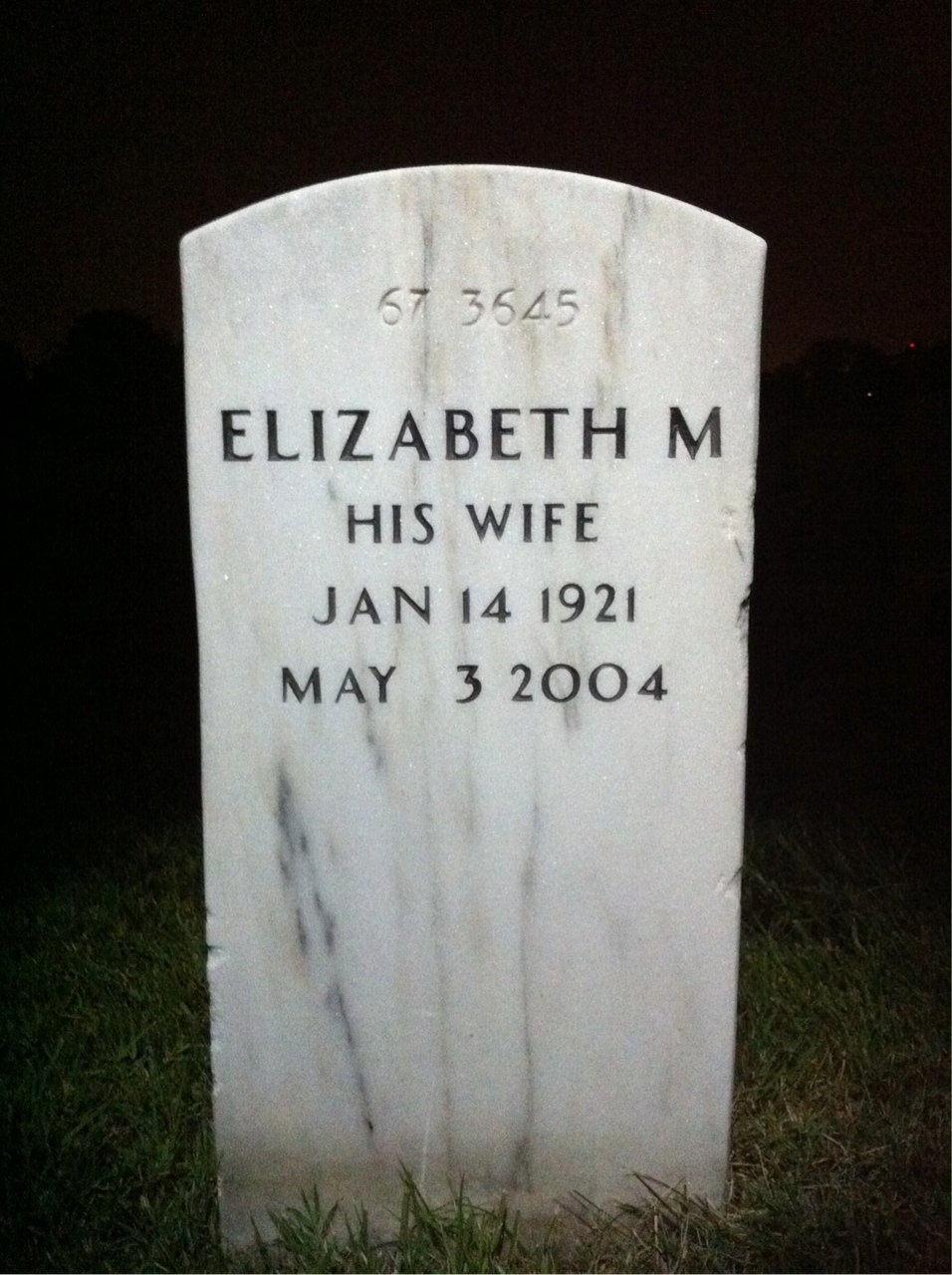 Back of headstone — James Allen