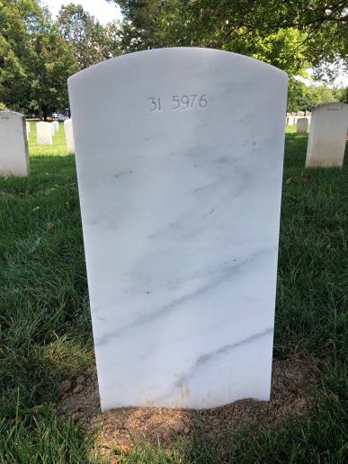Back of headstone — Harry Anders
