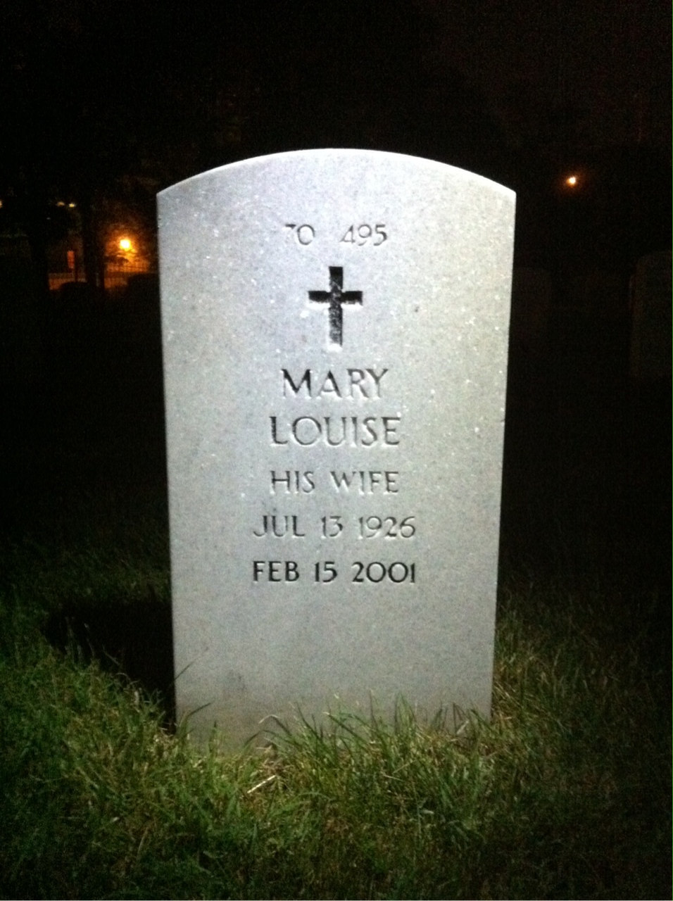 Back of headstone — William S Durr