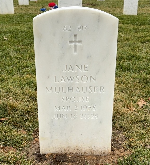 Back of headstone — Harvey Mulhauser