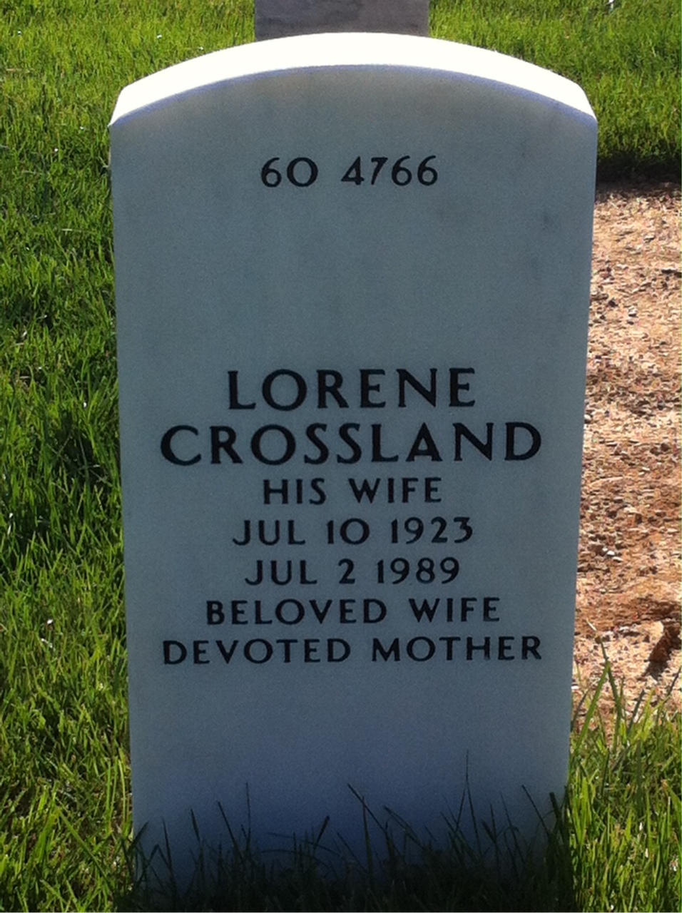 Back of headstone — Emmet Anderson