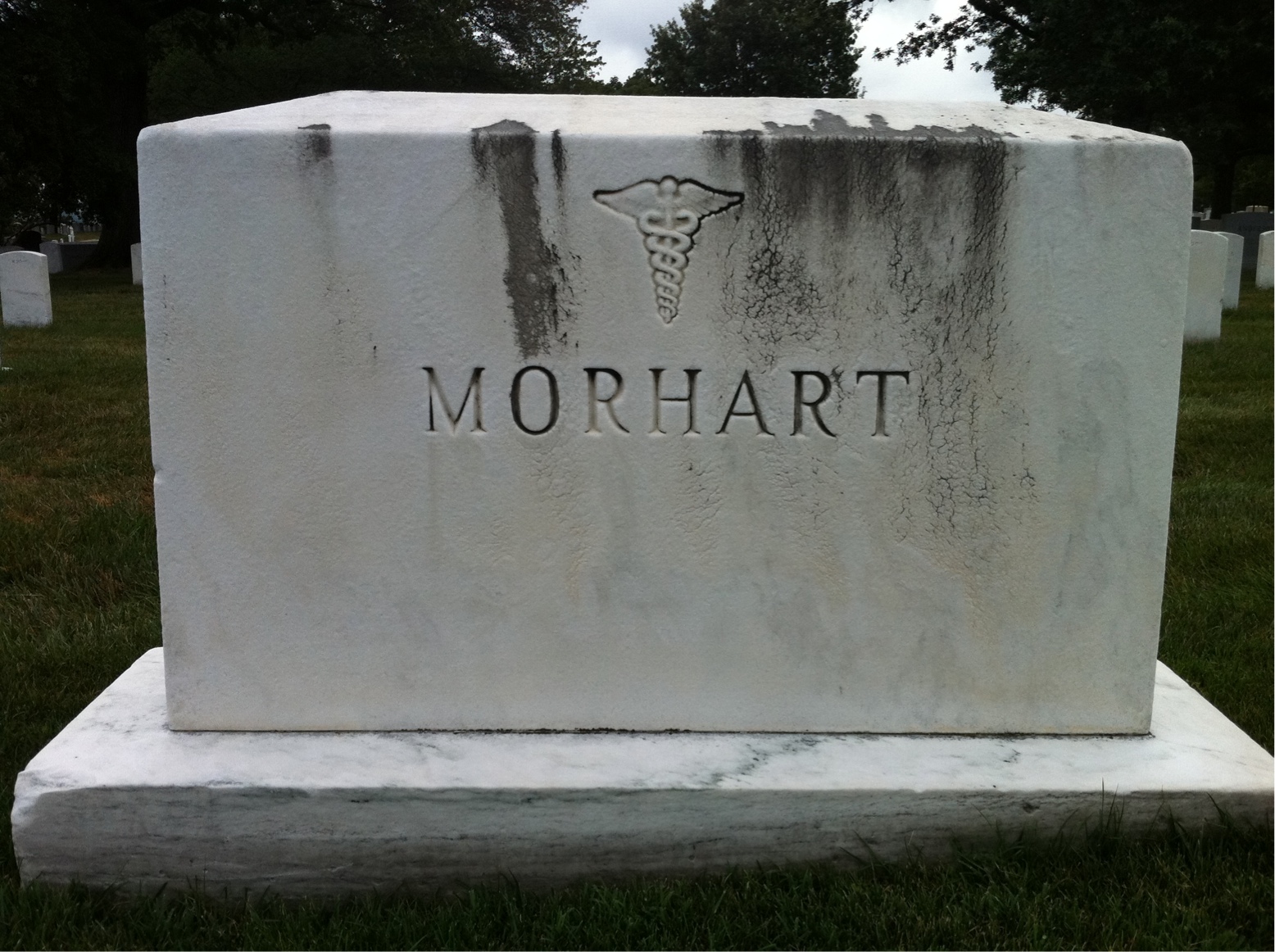 Back of headstone — Frederick Morhart