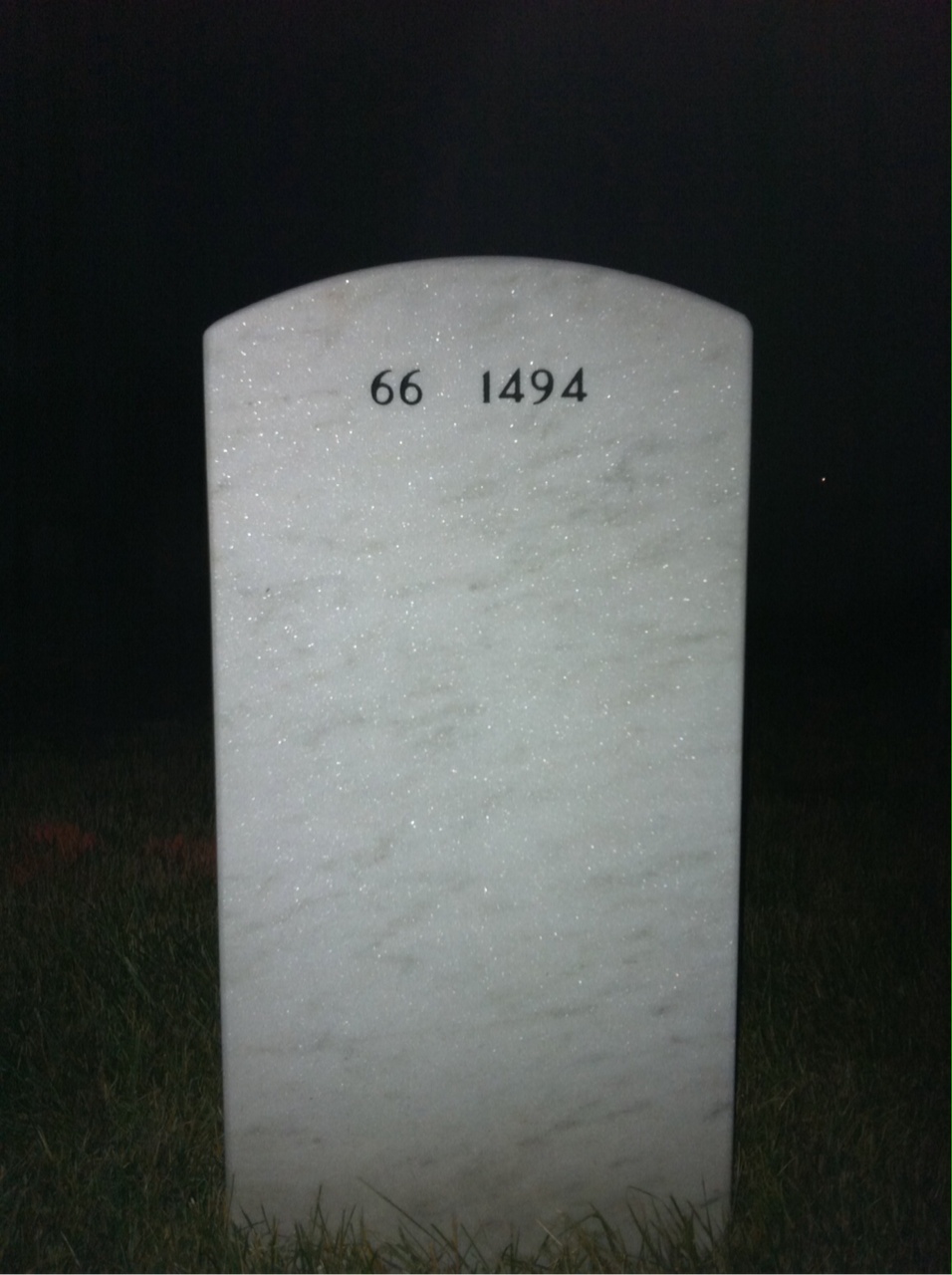 Back of headstone — Walter Warren