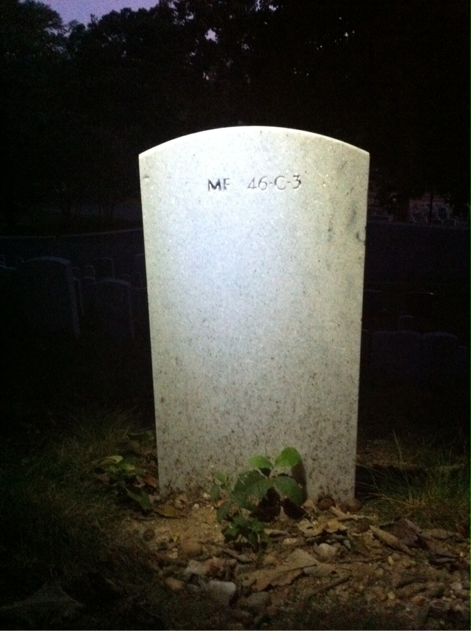 Back of headstone — Charles Broudy