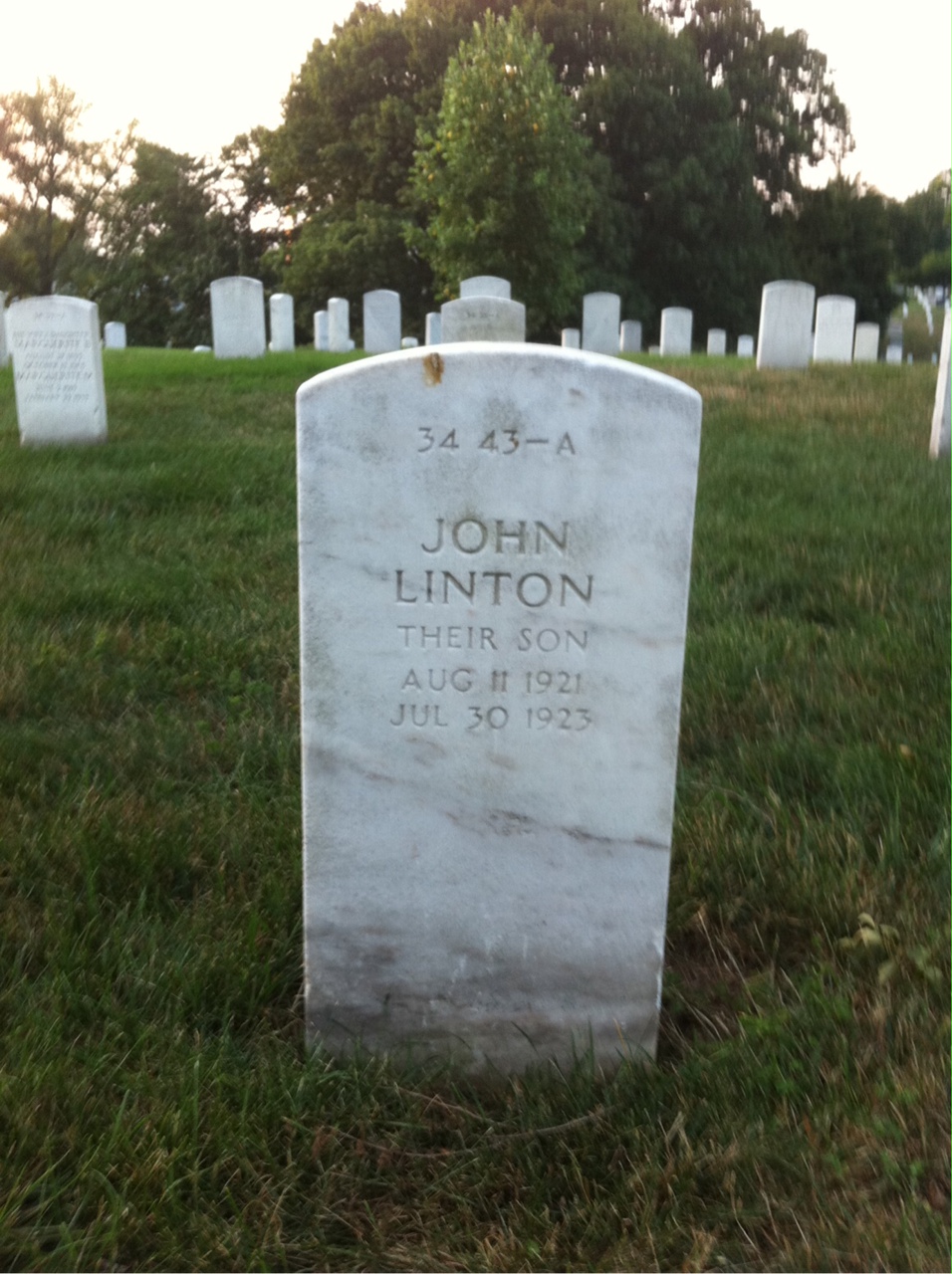 Back of headstone — John Arnold