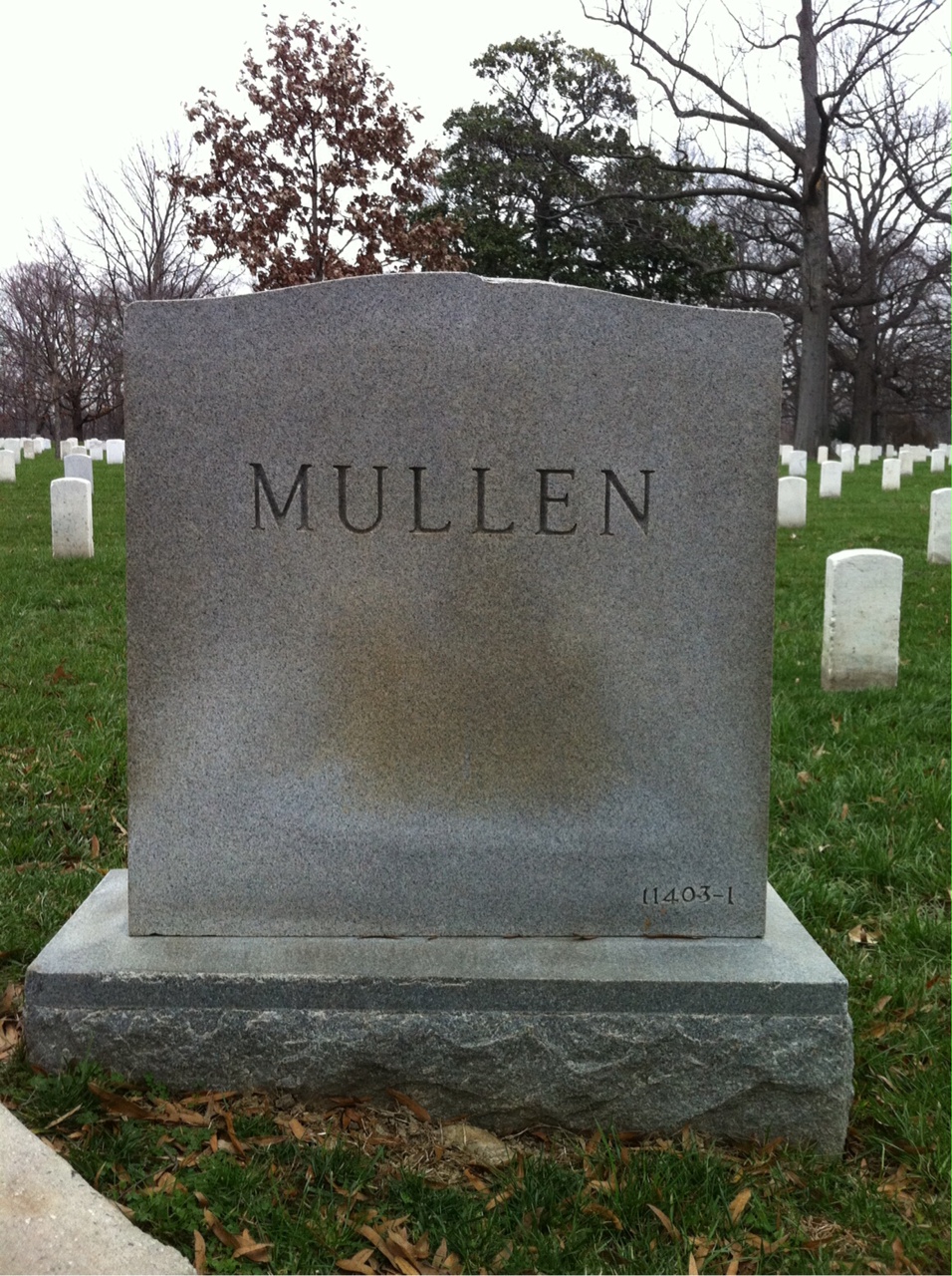 Back of headstone — Edward Mullen