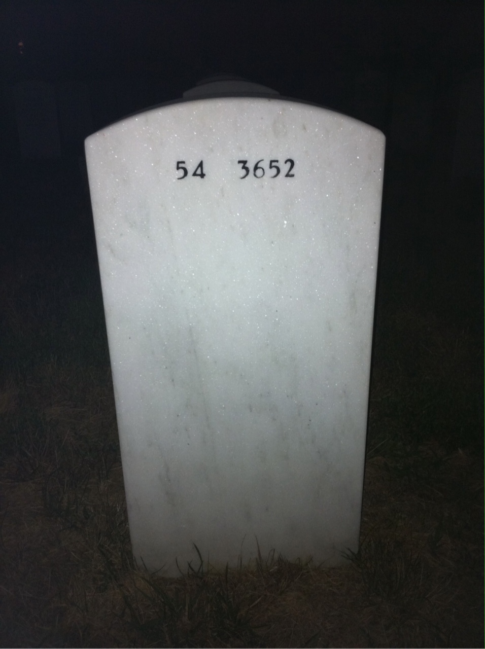 Back of headstone — Edward Spetch