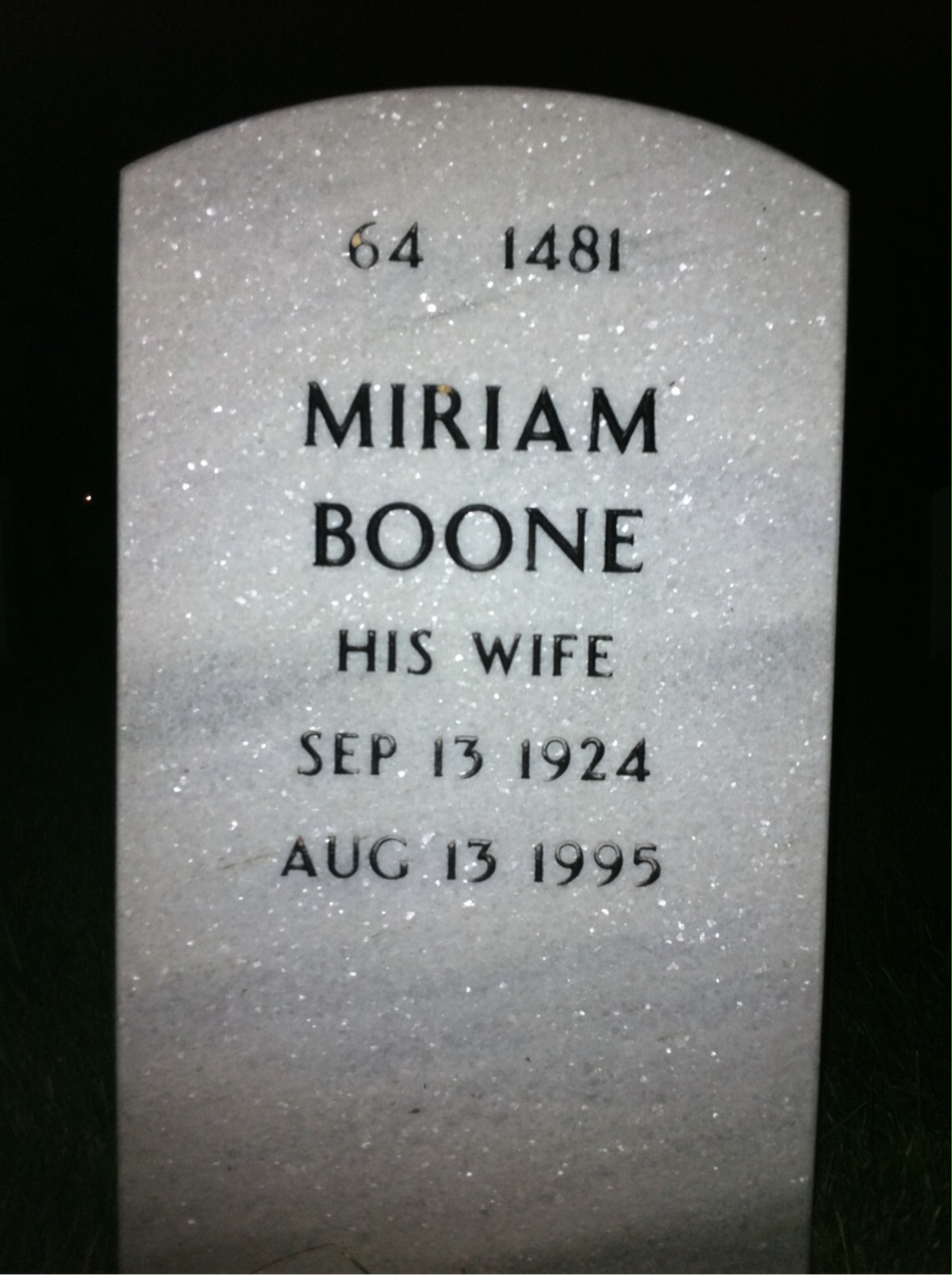 Back of headstone — Henry Bowden
