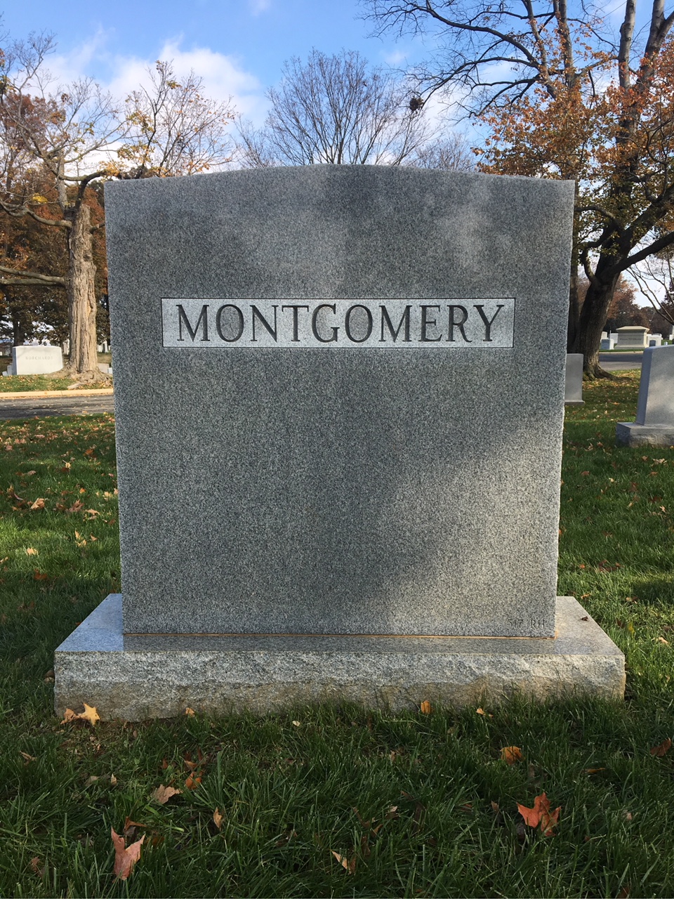 Back of headstone — James Montgomery