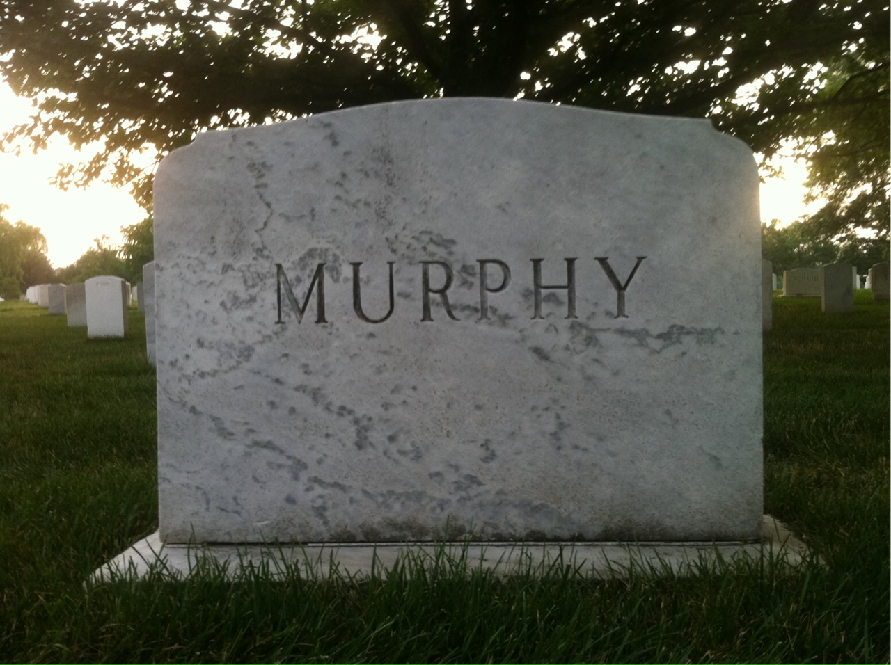 Back of headstone — Stephen Murphy