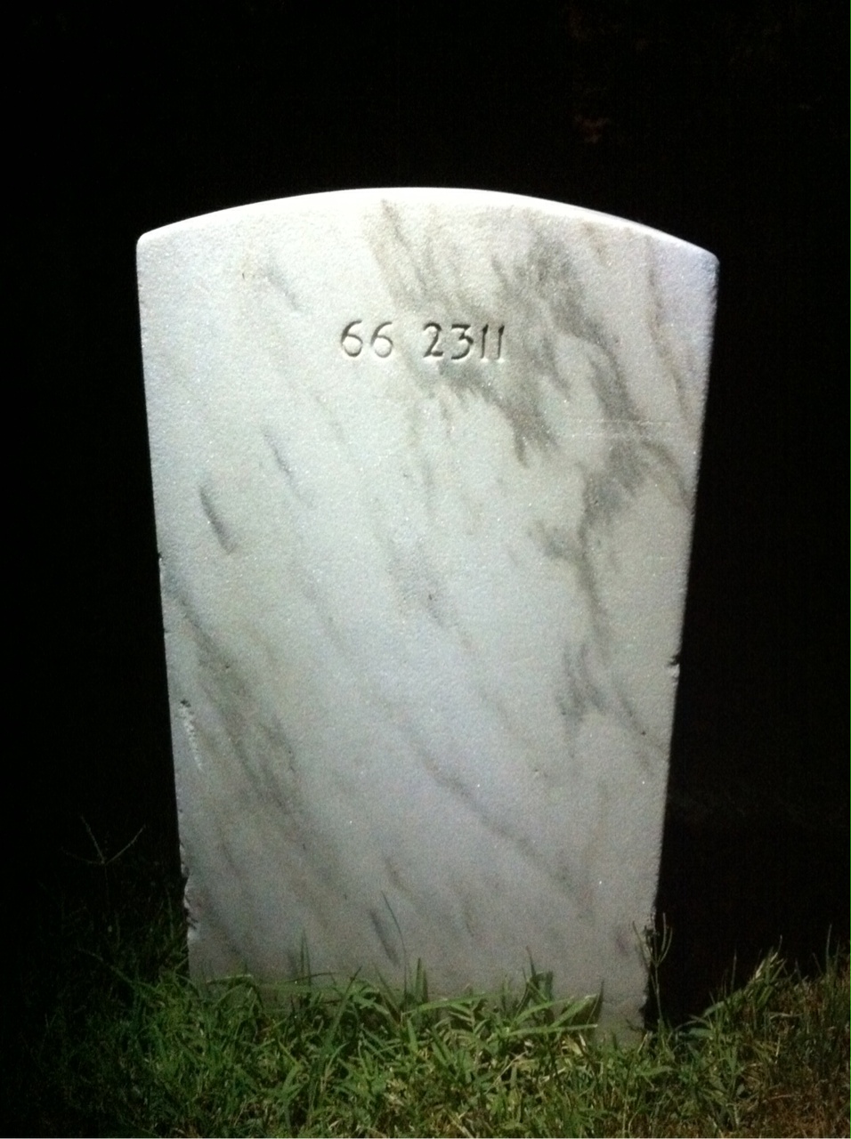Back of headstone — Christopher Barrett