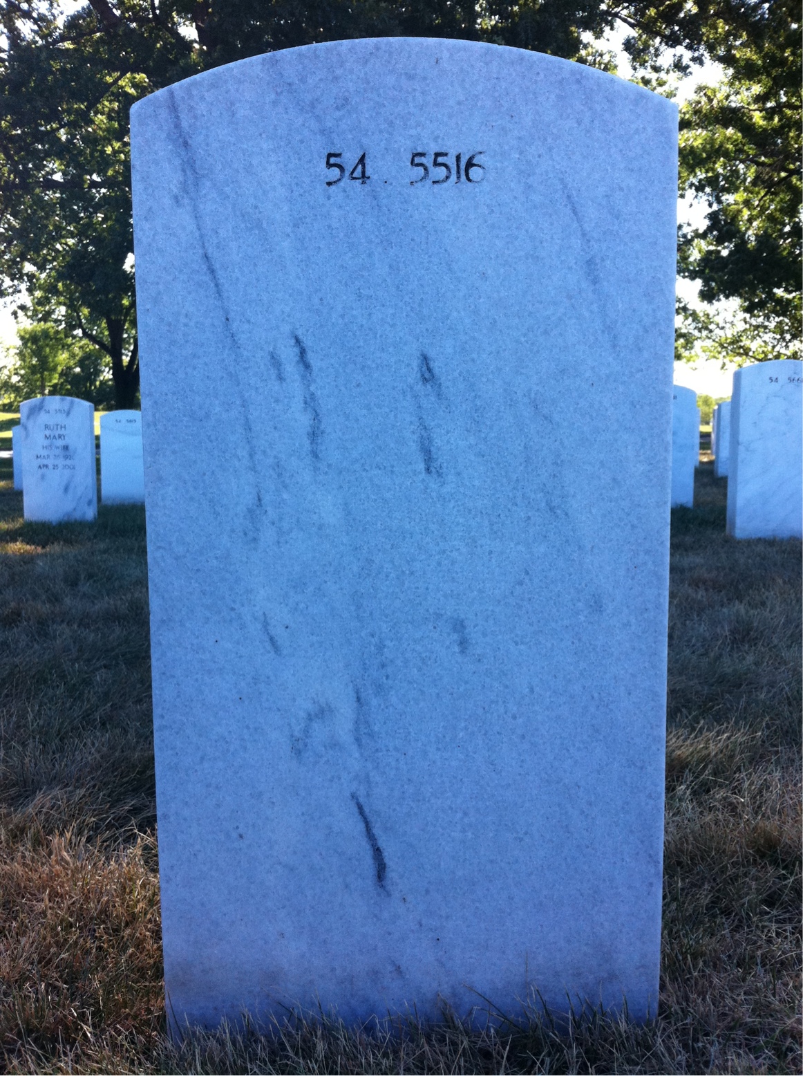 Back of headstone — James Ritchie
