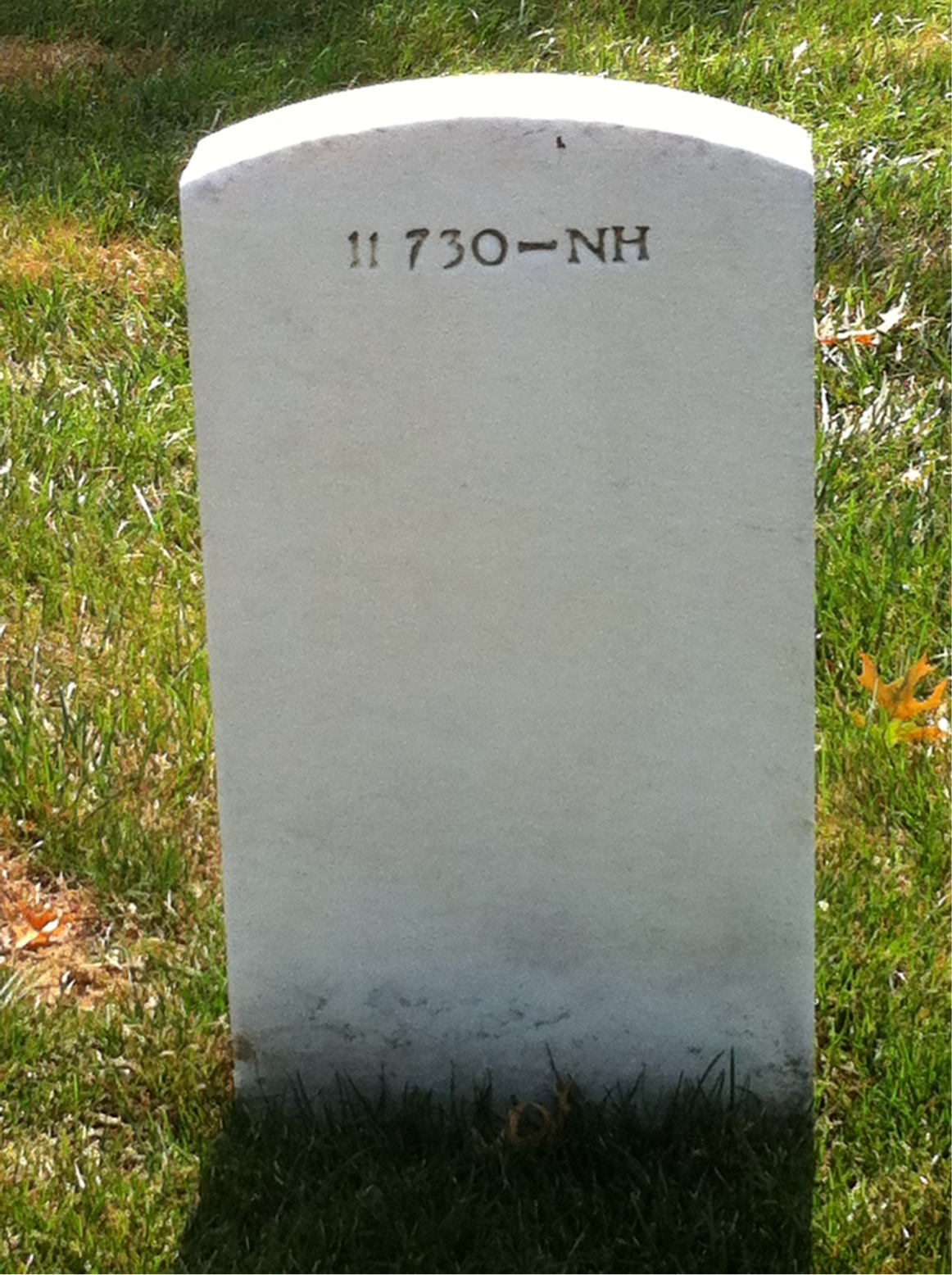 Back of headstone — Charlie Baker