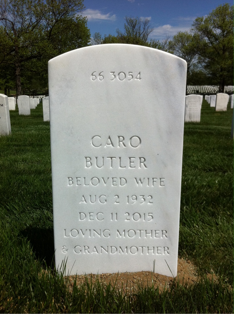 Back of headstone — William Ostlund