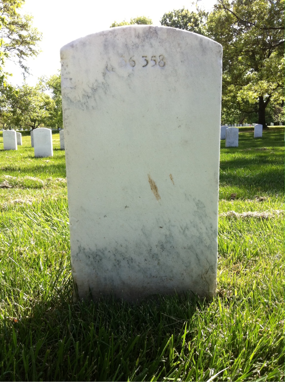 Back of headstone — Augusta Morton