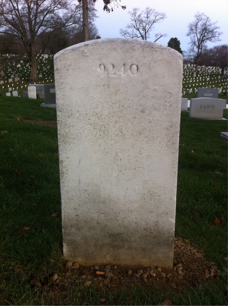 Back of headstone — Charles Mitchell