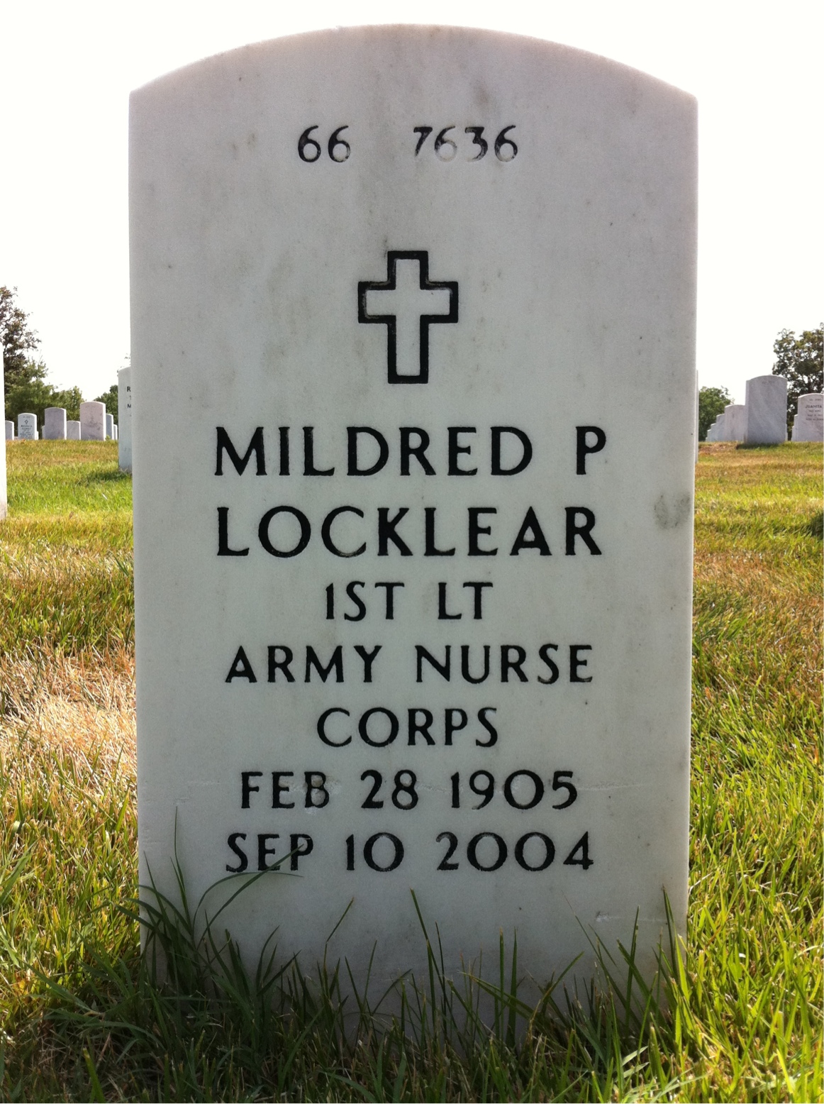 Back of headstone — James Locklear