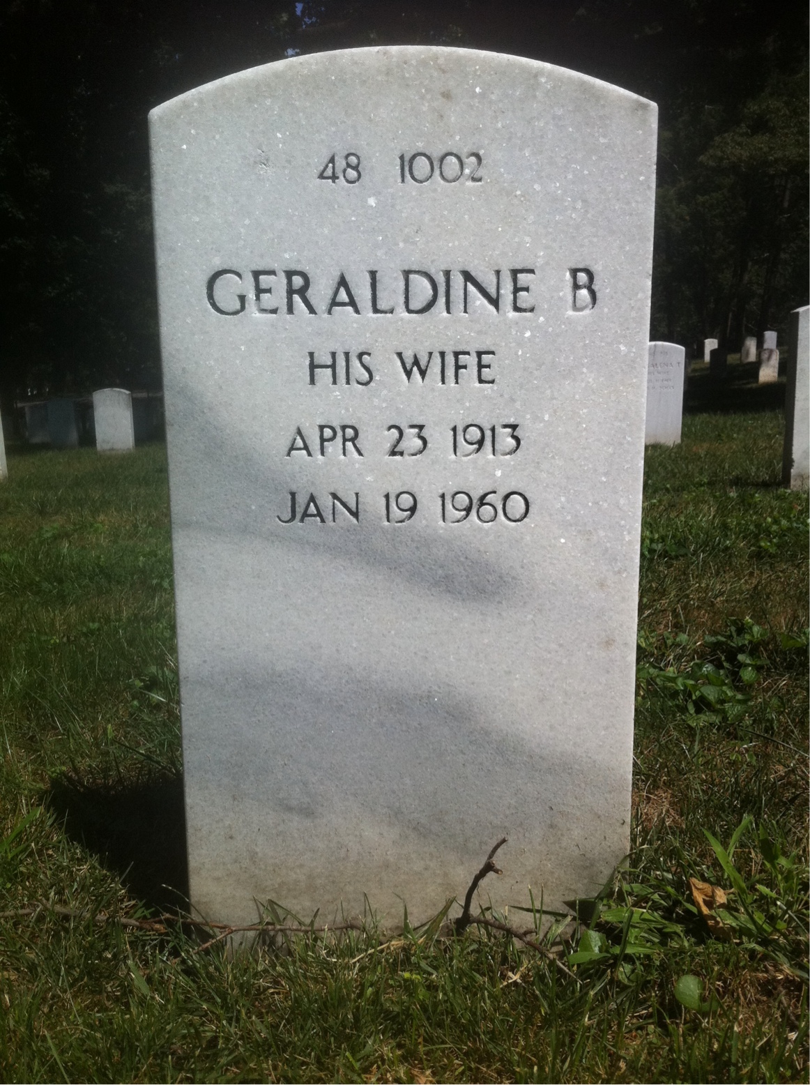 Back of headstone — Ellsworth Mosher
