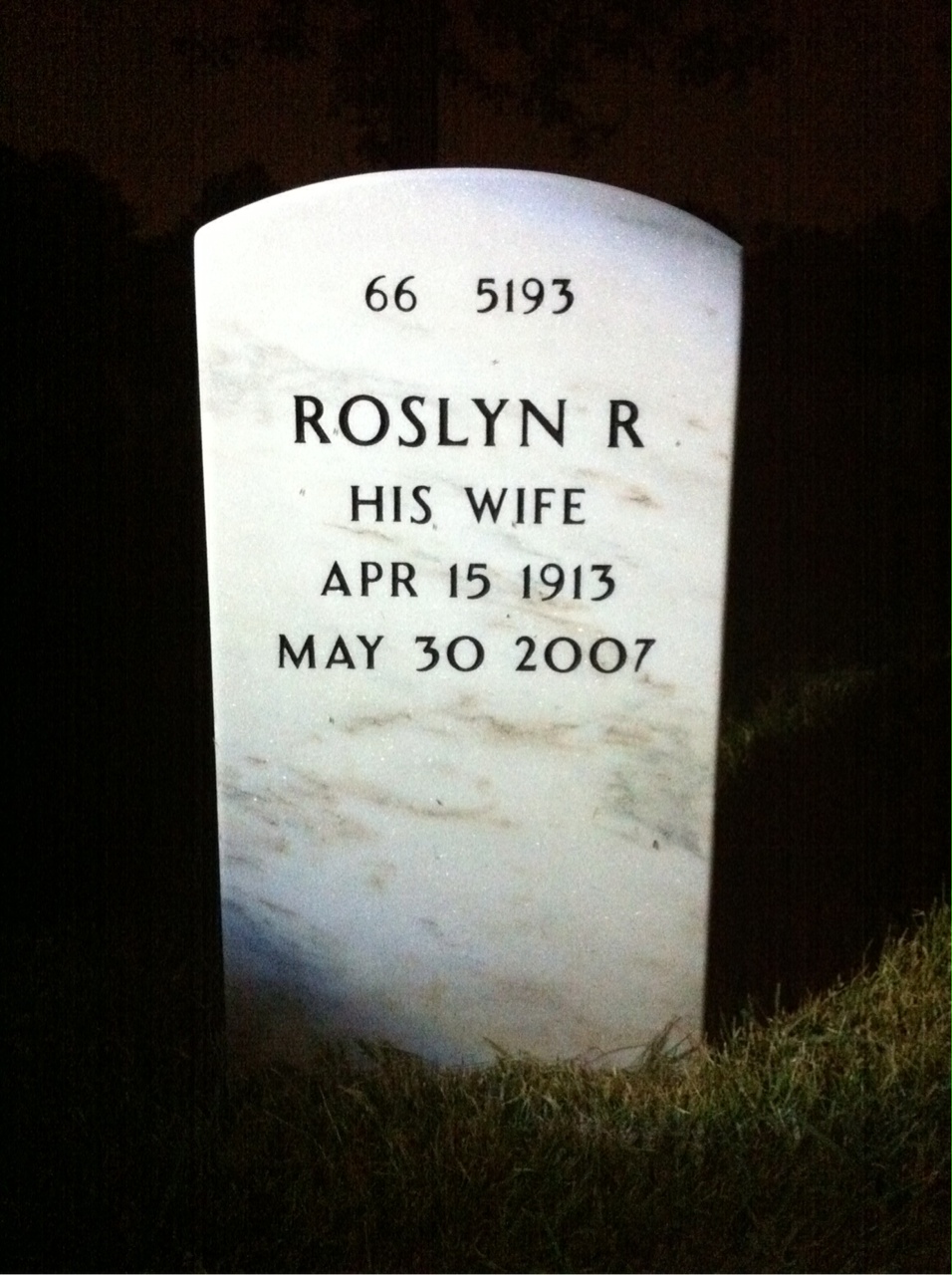 Back of headstone — Richard Steinbach