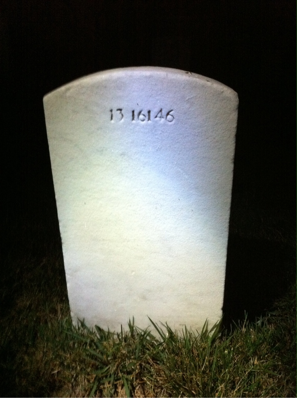 Back of headstone — Lester Myers