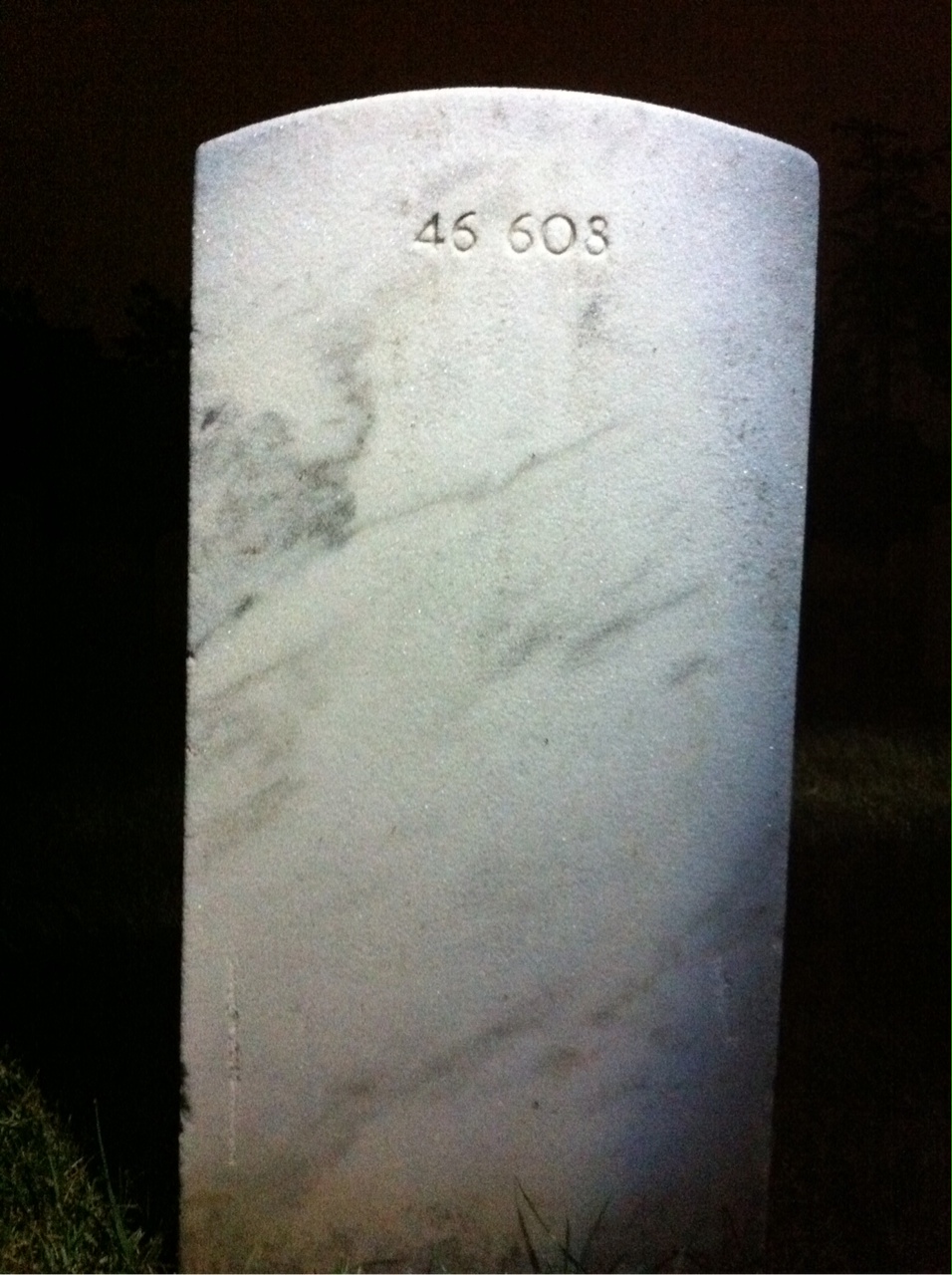 Back of headstone — Barney Moose