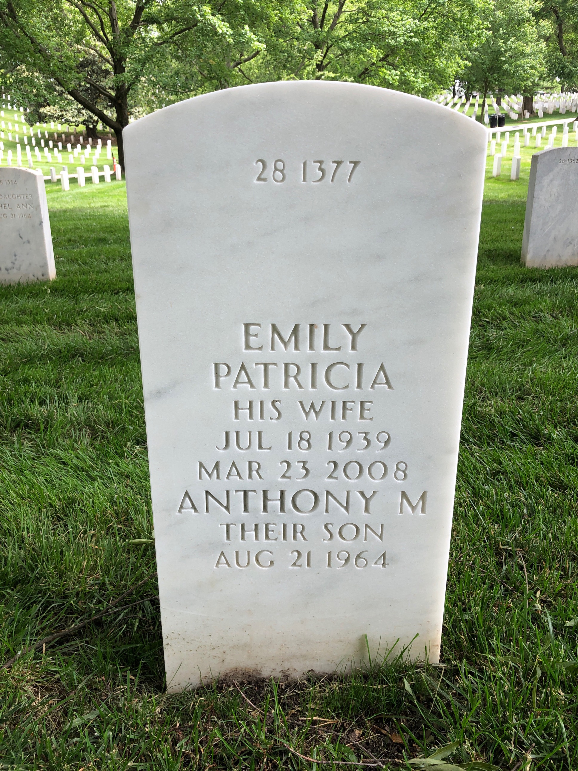 Back of headstone — Herbert Jones