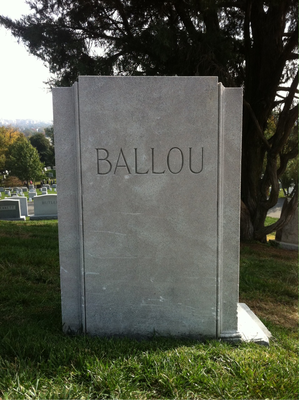 Back of headstone — Sidney Ballou