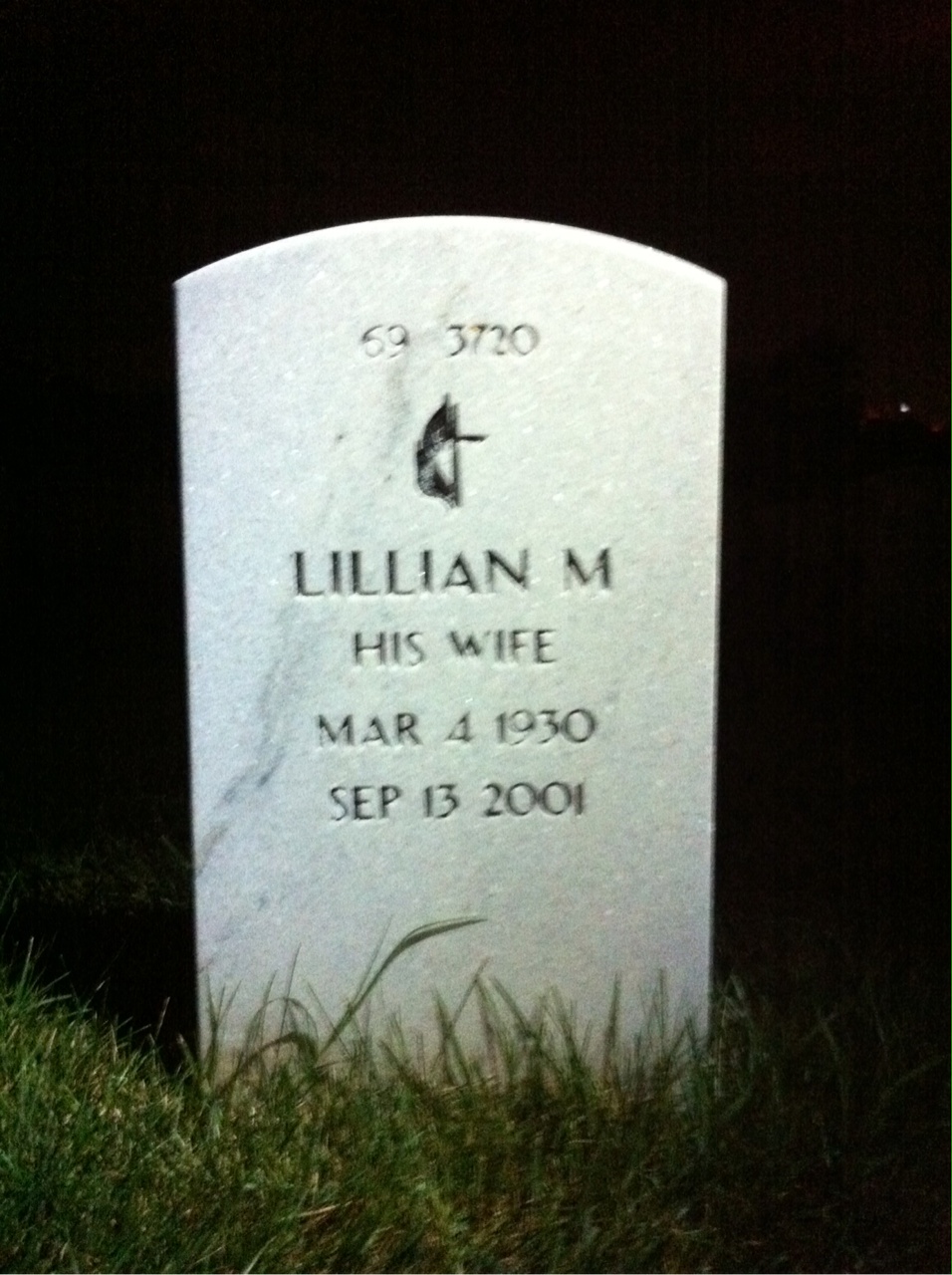Back of headstone — Gene T Lucas
