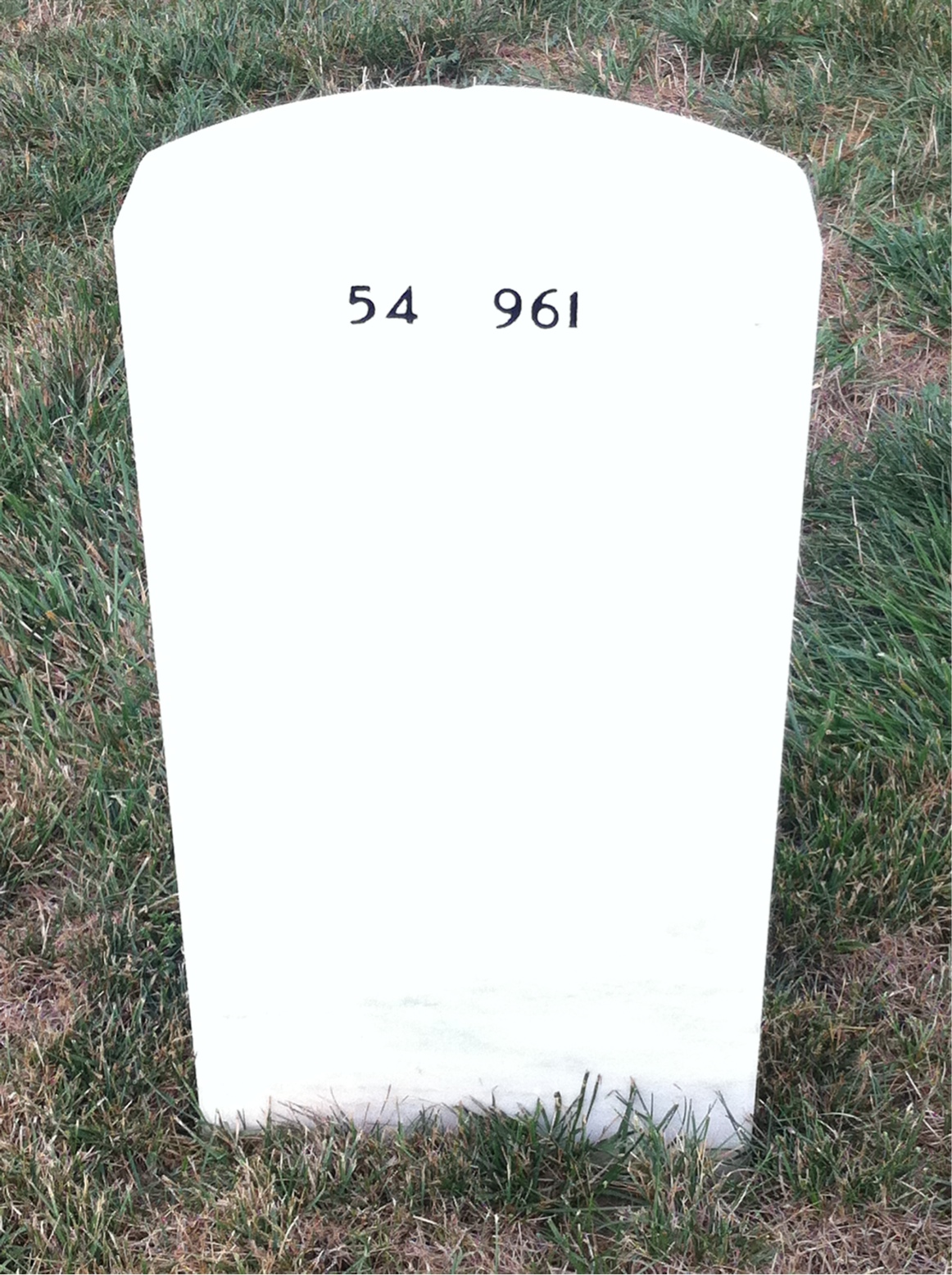 Back of headstone — Glenn Oaks