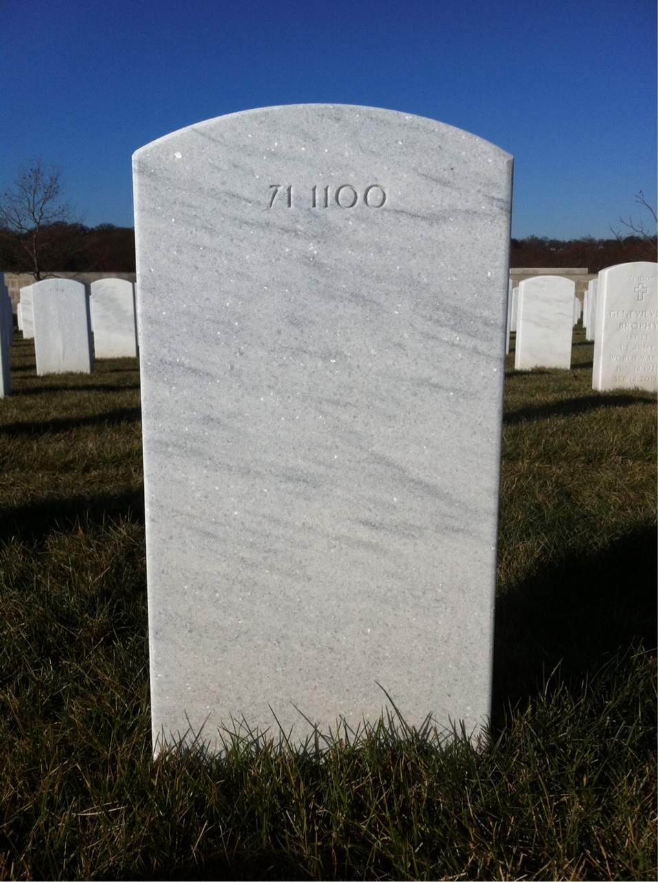 Back of headstone — Walter Gerald Mason