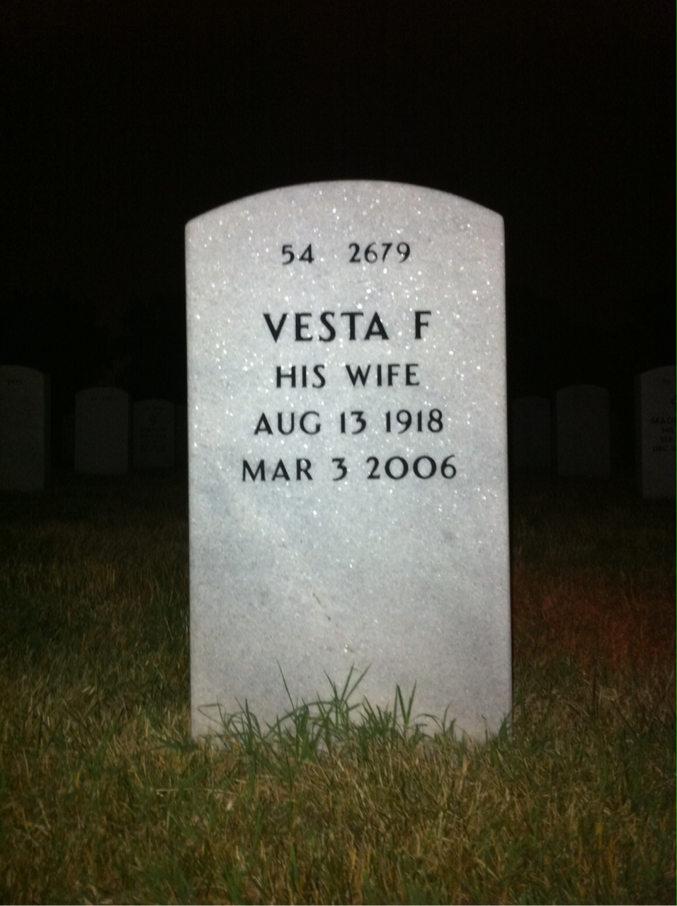 Back of headstone — Eric Anderson