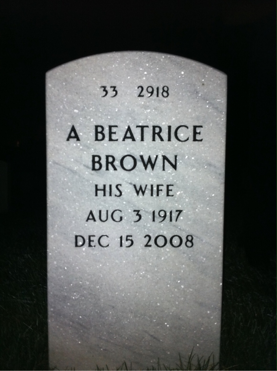 Back of headstone — George Farris