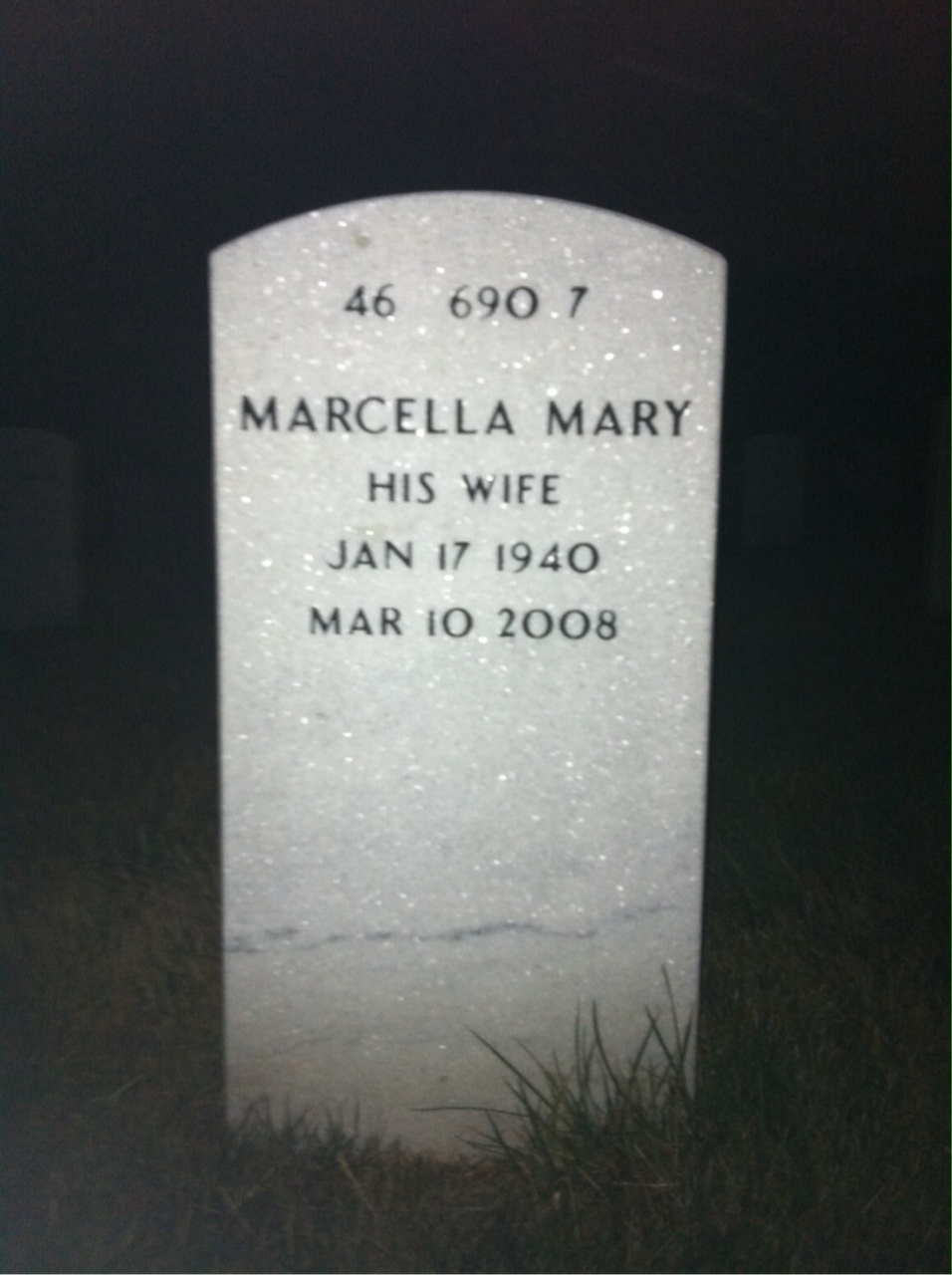 Back of headstone — Ronald Baker