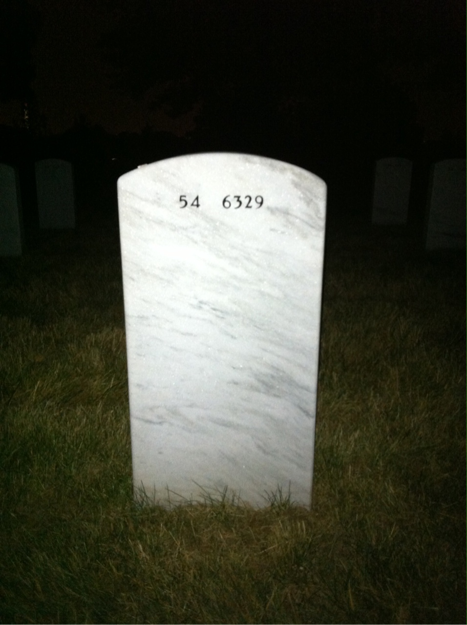 Back of headstone — James O'Brien