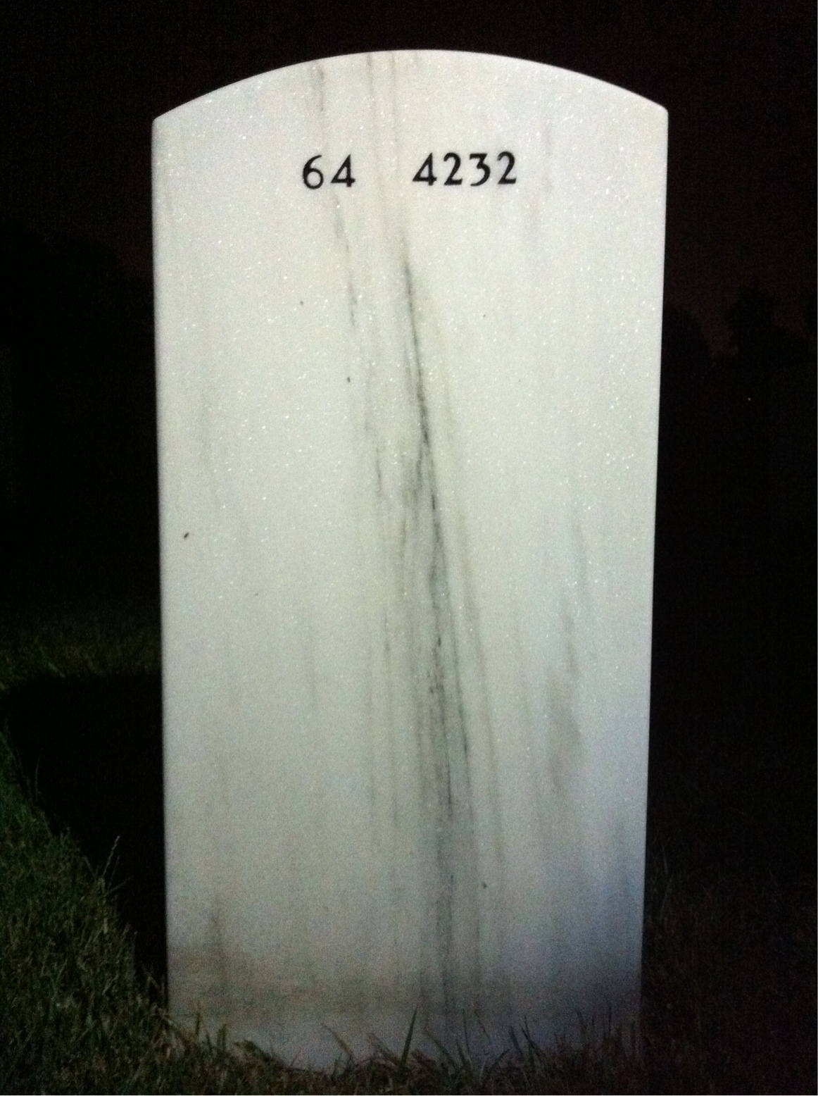 Back of headstone — Lynwood Mullins