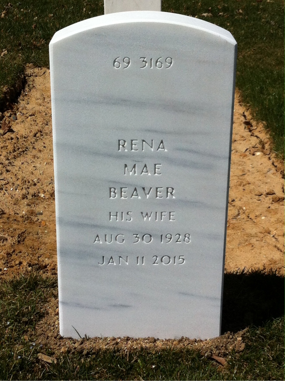 Back of headstone — Claude Stephenson
